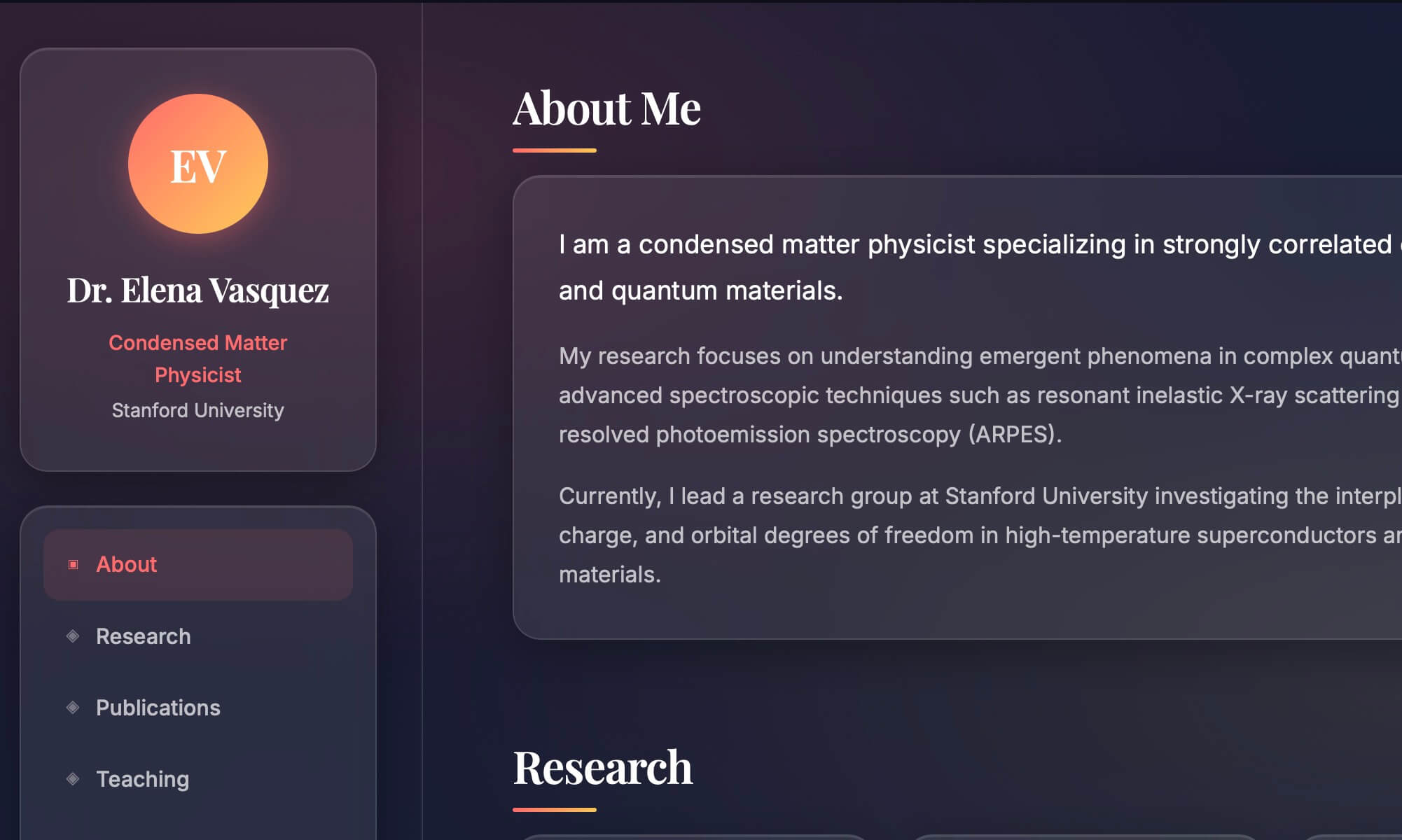 Glassmorphism Split Layout