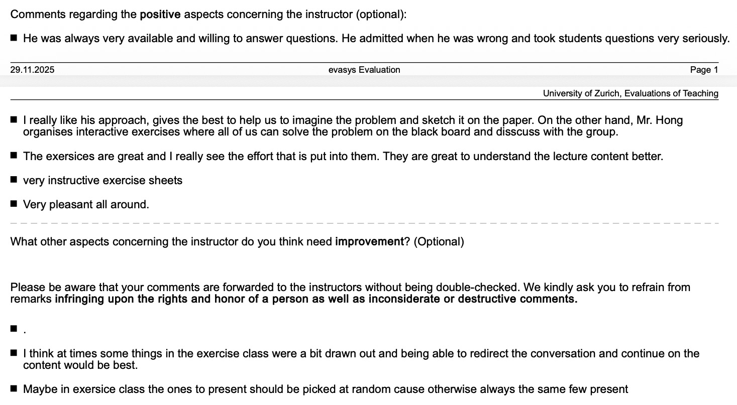 Students Evaluation - General Comments